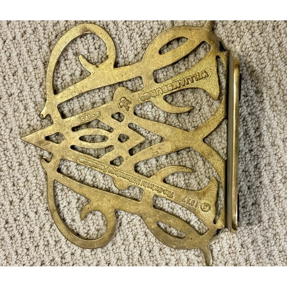 Virginia Metalcrafters Queen Anne Solid Brass Bookends - Picture 3 of 4